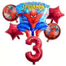新款热销派对用品，红色数字1-9派对装饰，蜘蛛网和星形18英寸圆形气球 - 彩色 - 查看 5