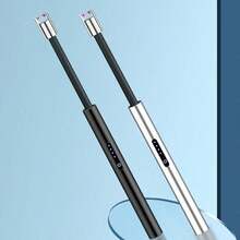 2-Pack USB-C Rechargeable Arc Lighters, Windproof & Flameless With 360° Flexible Neck For Grill, Camping, Kitchen, Fireplace, Candles - 黑色銀色 - 查看 11