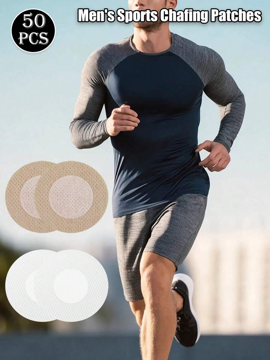 50pcs Men's Nipple Covers, Seamless Protection For Male Runners And Professional Athletes - Multicolor - View 1