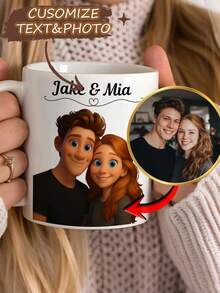 Personalized Photo Mug - Customizable Coffee Mug With Photo Print, Perfect As A Valentine's Day Gift, Unique Couples Coffee Cup, Bridesmaid Gift, Newlywed Mug, Housewarming Gift, Anniversary Gift, Valentine's Day Gift, Graduation Gift, Girlfriend Anniversary Gift, Mother's Day Gift, Birthday Gift, Children's Day Gift, And Father's Day Gift. - Multicolor - View 3