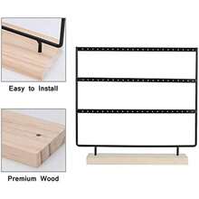 Soporte Organizador de Pendientes de 3 Capas, 72 Agujeros, Soporte para Pendientes, Torre de joyería, Organizador de Joyas, Soporte de exhibición de Pendientes, Regalo para Mujeres,(Negro) - Multicolor - Ver 8