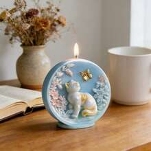 DIY动物桌面装饰、石膏手工皂和硅胶模具（可用于制作带有浮雕猫狗图案的香薰蜡烛） - 白色 - 查看 6