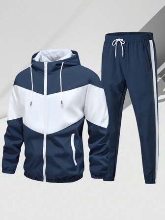 Alpha Camp 男士休闲运动服、夹克和裤子套装，运动时尚，适合年轻男士，秋季