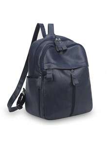 Unisex Fashion Casual Tote Backpack, Large Capacity Student Backpack, Travel Soft Cowhide Material Commuter Bag - Multicolor - View 4