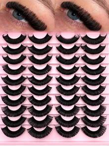 20 Pairs Fluffy Thick Russian Strip Lashes - DD Curl Faux Mink Lashes Pack For Long-Lasting, Natural-Looking Eyelashes Strip Lashes,Lashes,Eyelashes,Fake Lashes - russian strip lashes - View 2