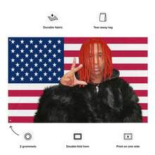Nine Vicious American Flag Tapestry – "Underground Hip Hop" Rap Wall Art Z1LZ - 如圖所示. - 查看 4