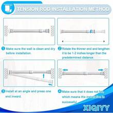 Small Tension Rods 16 to 28 inch Adjustable Shower Spring Tension Rod Short for Windows Closet Curtain Doorway Upgrade Diameter 1 inch White - Blanco - Ver 4