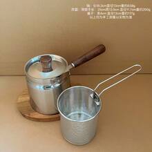 家庭用 小型 304 ステンレス鋼 天婦羅用フライヤー 高さ・深さアップ 電磁レンジ対応 フィルター付き 省オイルフライ鍋 - すべてのコンロに適しています [2L ディープフライヤー + フライバスケット + ストレーナー] - チェックする 9