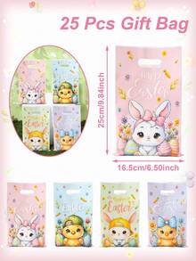 50个复活节礼品袋手提包，复活节兔子小鸡礼品包装袋，复活节派对小礼品袋，复活节快乐装饰品，复活节彩蛋零食袋，复活节兔子购物袋，复活节糖果袋，复活节饼干烘焙袋，复活节家庭聚会餐桌装饰，复活节小物件收纳袋，复活节厨房包装用品，复活节房间装饰，复活节家居装饰，派对礼品