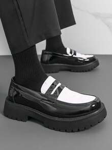 男士鳄鱼纹压花休闲乐福鞋，轻便舒适，休闲德比鞋