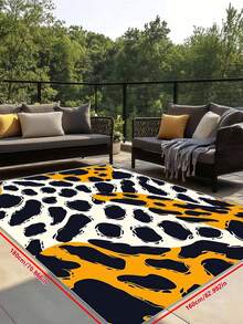 1pc Modern Abstract Leopard Print Carpet, Indoor Outdoor Rug Mat With Non-Slip Backing, Patio Camping Rug Mat For Living Room Bedroom Home Decor, Decorative Carpet - Multicolor - View 14