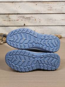 Women's Breathable Knit Sneakers, Soft Sole Lightweight Casual Shoes, Color Block Comfortable Versatile Running Shoes, Spring/Summer - White and Blue - View 7