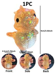 POKOJA LAND 1个闪亮水晶恐龙慢回弹捏捏乐玩具，柔软慢回弹，减压捏捏乐，便携式旅行解压玩具，适合所有年龄段，包括自闭症儿童，理想的节日礼物，可爱小饰品，生日礼物，复活节礼物，万圣节礼物，圣诞节礼物，圣诞袜填充物，手指玩具，儿童派对礼物，蓝色（男孩款），粉色（女孩款），儿童游戏，儿童玩具，男孩游戏，女孩游戏，儿童活动 - 彩色 - 查看 24