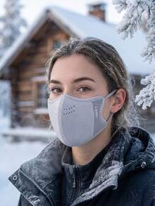 CAMEL CROWN 登山防风面罩，加绒保暖3D立体秋冬季防尘防寒面罩 - 月光灰 - 查看 2