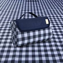 Extra Large Picnic Blanket Beach Blankets Outdoor Foldable Waterproof Sand Mat For Beach Camping Hiking Travel Family Concerts Grass Park Music Festival Lawn Mats Dark Blue 80x60inch - 黑色 - 查看 1
