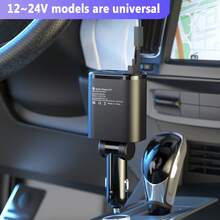 JcBlaon 66W 可伸缩车载充电器，兼容 ，双 USB-C 接口，5 合 1 快速充电，兼容 16/15/14/13/12/11 - C+C - 查看 8