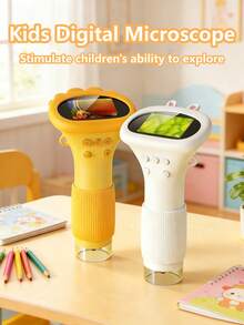 1 Pc Kids Digital Microscope, Mini Pocket Portable Handheld Miniscope For Children'S And Adults, With 1000X 2'' HD Color Screen - 3-Level Adjustable LED Light For All Lighting Conditions