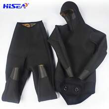 HISEA 3.0mm Women's Neoprene Freediving Wetsuit; Men's Two-Piece Freediving And Hunting Wetsuit; Unisex Hooded Diving Wetsuit - Brown - View 2