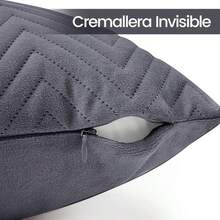 CYPN4 Fundas de Cojín Decorativas de Color Sólido Suave Acolchadas en Relieve 3D Juego de Fundas de Cojines con Cremallera Invisible para Sofá 45x45cm-Gris OscuroFashion - GrisOscuro - Ver 4