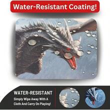 The Gaming Mat Company Tapete para un Jugador MTG y Mouse Pad 28" x 14" Ice Dragon Compatible con Magic: The Gathering tapetes MTG Cartas y tapete de Juego TCG - Dragón de hielo - Ver 5