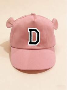 1pc Infant Cute 26 Letter Baseball Cap, Toddler Adorable Ear Design Letter Style Girl's Korean Fashion Sun Hat, 1-3 Years Old - Pink - View 8