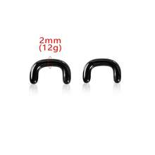 2 chiếc khuyên mũi hình móng ngựa chữ U bằng thủy tinh Pyrex cỡ 8G-16G, dụng cụ nong lỗ mũi, khuyên vách ngăn mũi, khuyên giữ lỗ xỏ, trang sức cơ thể trong suốt, vô hình, unisex. - 2103 - Xem 12