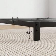 Marco de Cama matrimonial de 6 Pulgadas, no Necesita somier, Base de colchón de Plataforma de Metal de Perfil bajo, no Necesita somier, fácil Montaje, sin Ruido/Negro - Negro - Ver 6