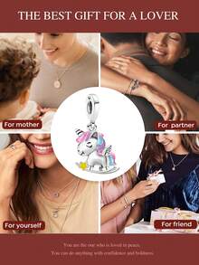 1Pc Fashionable 925 Sterling Silver Luminous Seahorse Beads Charms Fit For Women Bracelets Bangles DIY Jewelry Making And Daily Outfit Matching Jewelry Decoration For Girls