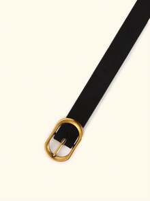 1pc Black Fashionable Women's Skinny Waist Belt With Buckle - Belt - View 9