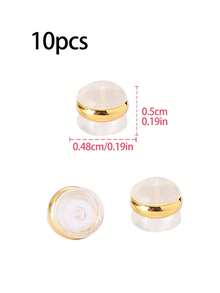 10pcs Round Earring Back Stoppers For Diy Jewelry Making Anti-slip Anti-lost Silicone Ear Plugs