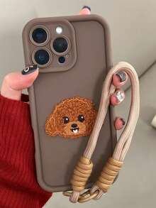 1pc DIY Dog Pet Animal Mobile Phone Case With Phone Lanyard, 2025's Latest Hot-Selling Silicone Shockproof Protective Case Compatible With Samsung Galaxy S25, S24, S24 Plus/S24+, S24 Ultra, S24 FE, S20, S21, S22, S23 And Compatible With IPhone 11/11 Pro/11 Pro Max, 12/12 Pro/12 Pro Max, 13/13 Pro/13 Pro Max, 14/14 Pro/14 Pro Max, 15/15 Pro/15 Pro Max, 16/16 Pro/16 Pro Max, 17/17 Pro/17 Pro Max, Air 16E - Brown - View 5