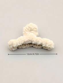 1/4pcs Fashionable Faux Fur Hair Claw Barrette, Large Size For Autumn/Winter Fashion Hair Accessories Casual Claw Clips Elegant Hair Clips Beauty Hair Clutch Women Hair Jaw Clip - Multicolor - View 10