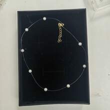 1条复古隐形珍珠颈链，鱼线仿珍珠气质短项链，40+4厘米