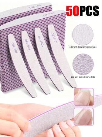 12ชิ้น ตะไบเล็บ, 24/35/45/50ชิ้น ตะไบเล็บ, 100/180 กรวด กระดาษทราย ตะไบเล็บ, เหมาะสำหรับ เล็บธรรมชาติ และ อะคริลิค, ตะไบเล็บ กระดาษทรายสองด้าน, ตะไบเล็บอะคริลิค แบบมืออาชีพ, ใช้ซ้ำได้, เครื่องมือทำเล็บ, อุปกรณ์ทำเล็บ, ช่างทำเล็บ, ตะไบเล็บ และ บัฟเฟอร์, เครื่องมือทำเล็บ, ของขวัญ สำหรับผู้หญิง