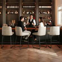 Techigher PU Leather Bar Stools Set, Industrial Pub Barstools With Back And Footrest, Modern Bar Height Stool Chairs For Dining Room Kitchen Island - Grey 3pcs - View 7