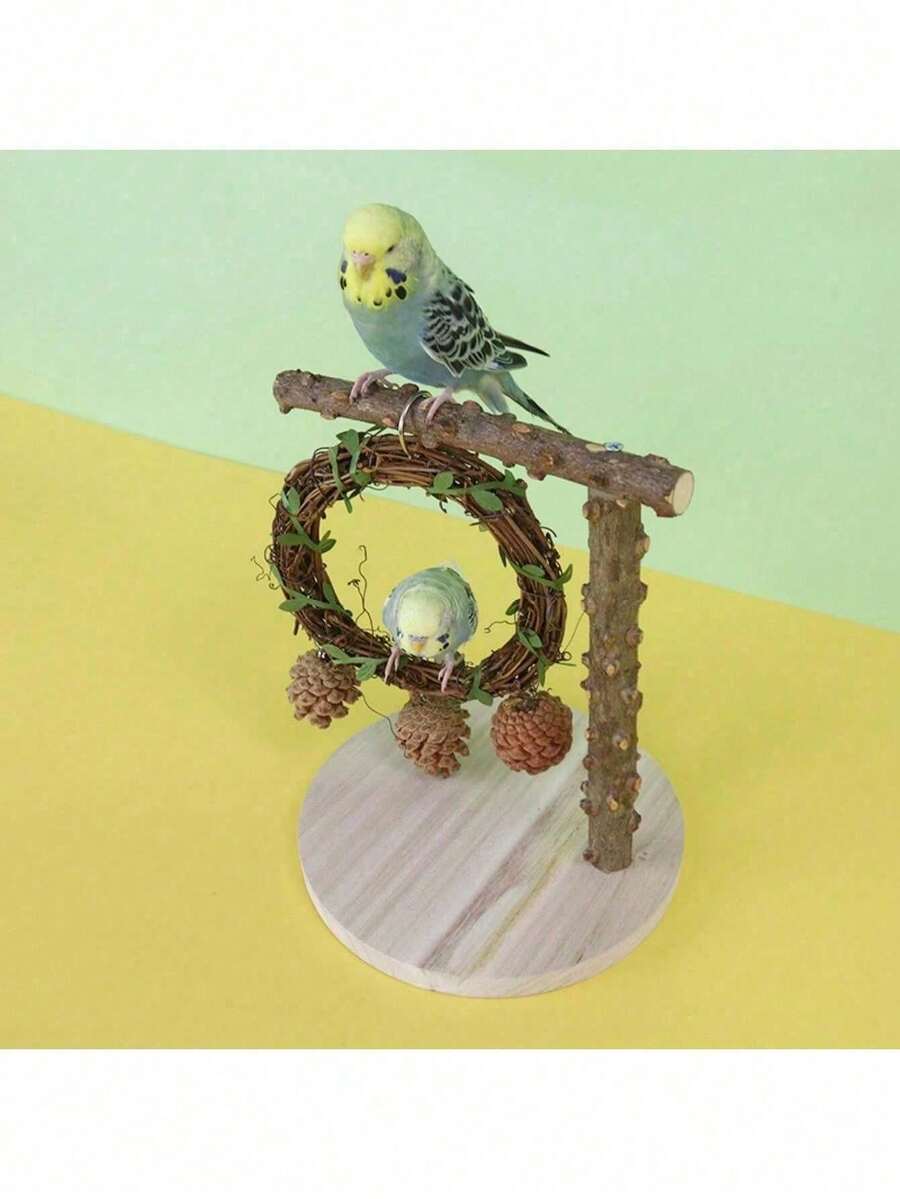 Natural Wooden Climbing Ladder, Parrot Swing Stand, Parrot Climbing Ladder & Bridge, Pet Bird Toy (Screws May Have Slight Roughness Or Oil Residue For Maintenance, Which Does Not Affect Usage) - Multicolor - View 1