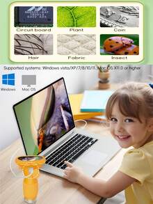 1 Pc Kids Digital Microscope, Mini Pocket Portable Handheld Miniscope For Children'S And Adults, With 1000X 2'' HD Color Screen - 3-Level Adjustable LED Light For All Lighting Conditions