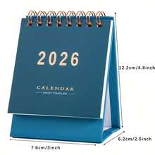 1pc Compact Desk Calendar 2026 - Monthly Small Desktop Planner, Daily Schedule Planner, Twin-Wire Binding For Office, School, Home Planning, Creative Decorative Tabletop Calendar, For Bedroom, Home Decor, New Year Gift, Co-Worker Gift, Room Decor, Valentine's Day, Wedding - Multicolor - View 13