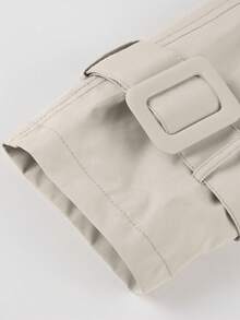 女士简约长款风衣，适合春秋季穿着，配有腰带和口袋，可搭配各种场合。 - 白色 - 查看 9