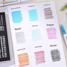 返校必备丙烯马克笔素描本，迷你/32K/16K厚木浆纸，防渗墨，专业素描、水彩、美术笔记本 - 彩色 - 查看 5