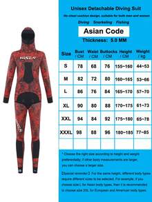 HISEA 5mm Thick Neoprene Diving Suit, Unisex Warm Wetsuit, Women's Separate Style Cold-Proof Fishing Suit, Men's All-Season Warm Snorkeling Swimwear Set - Red - View 13
