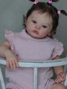 48cm 19inch Reborn Doll With Realistic Appearance Soft Vinyl Limb, Cloth Body, Visible Veins, 3D-Paint Skin - Ideal Baby Toy For 3+ Girls Dress Up - Púrpura polvoriento - Ver 4