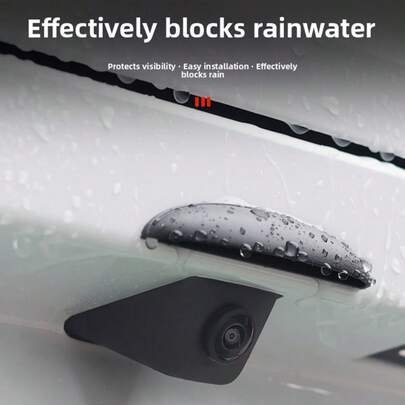 Universal Rearview Camera Rain Cover, Thick Wide Frosted Waterproof Protective Cover, Suitable For Car Backup Camera And Rearview Mirror, Rain Splash Guard, Applicable To Sedans, Trucks And SUVs, Improve Rear Visibility In Rainy And Stormy Conditions, Easy To Install Auto Accessory