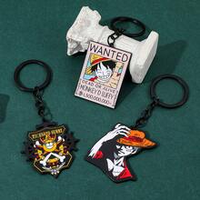 1 móc khóa kim loại hình áp phích truy nã One Piece, phụ kiện trang trí túi xách Kawaii thời trang và tinh tế, móc khóa xe hơi. - Nhiều màu - Xem 4