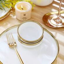 Cuencos de cerámica de porcelana de 4.3 pulgadas para cocina cuencos de servir blancos para sopa pasta ensalada frutas aperitivos helado arroz blanco cereales juegos de vajilla de 11 onzas - Blanco - Ver 2