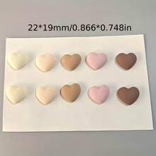 10pcs Elegant Heart-Shaped Magnetic Refrigerator Stickers - Pink, Beige, Brown, White, Gold, Black, Gray, Beige Brown, Brown Gray, Brown Black, Suitable For Room Decor, Valentine's Day, Thanksgiving, Easter, Halloween, Christmas Gifts - Apricot - View 2