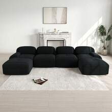 Sofas & Couches - Black + Corduroy + 4 Seat - View 3