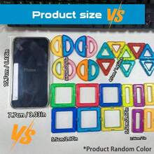 32、56、84块磁性积木儿童玩具，STEM磁性积木感官玩具，适合男孩女孩的儿童磁性积木游戏玩具，促进儿童大脑发育的学前幼儿园幼儿玩具，中号（5.5厘米/2.17英寸，4.7厘米/1.85英寸）