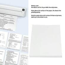 sdfPapel Térmico Plegable Cara Papel de impresora térmica A4 papel térmico continuo para imagen tareas contrato 8.2 x 11.6 pulgadas 100 hojasdfsg - Blanco - Ver 6