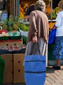 2-In-1 Foldable Rolling Shopping Cart, Oxford Cloth Rolling Shopping Bag, Lightweight Foldable Hand Trolley Bag, Waterproof Reusable Shopping Bag, Suitable For Travel, Shopping And Laundry, Unisex